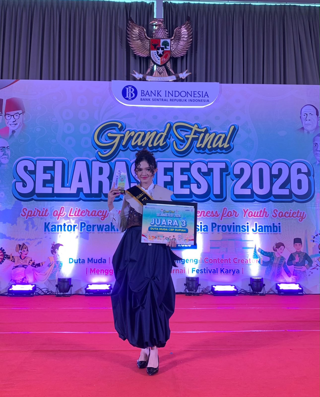 Dokumentasi Juara III Duta Muda 2026 Selaras Fest Bank Indonesia - Clarisa Niki Debora Simarmata